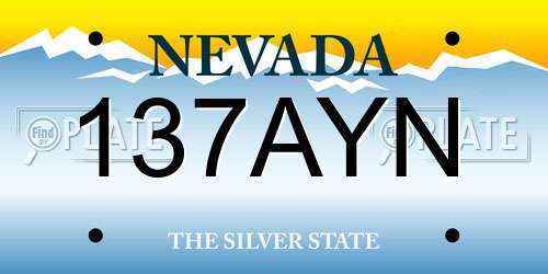 137AYN Nevada License Plate
