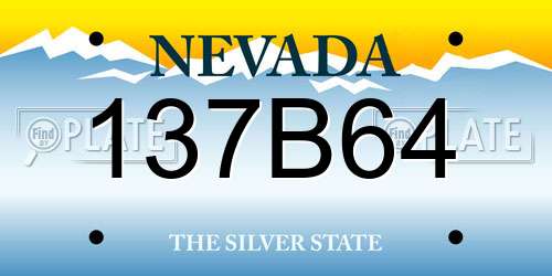 137B64 Nevada License Plate