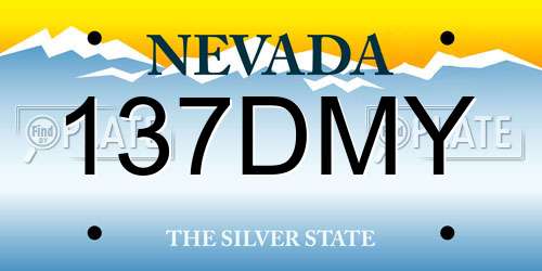 137DMY Nevada License Plate