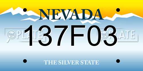 137F03 Nevada License Plate
