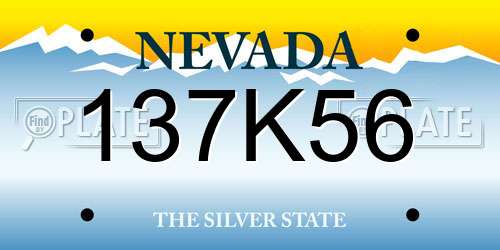 137K56 Nevada License Plate
