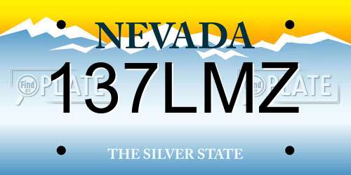 137LMZ Nevada License Plate