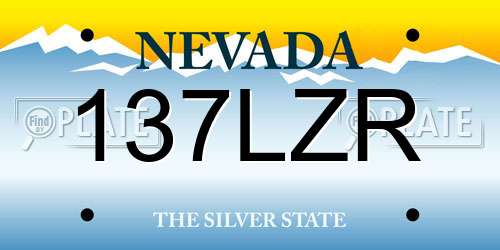 137LZR Nevada License Plate
