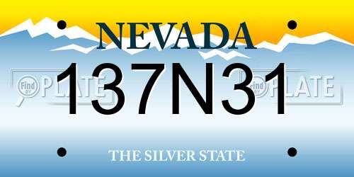137N31 Nevada License Plate