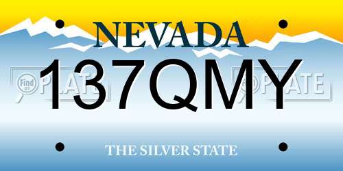 137QMY Nevada License Plate