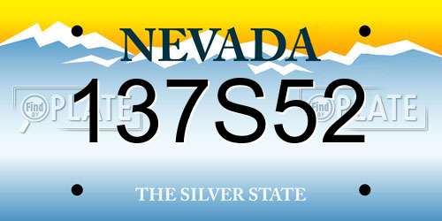 137S52 Nevada License Plate