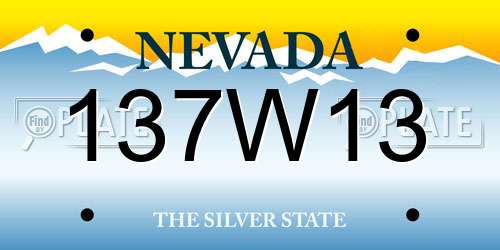 137W13 Nevada License Plate