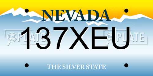 137XEU Nevada License Plate
