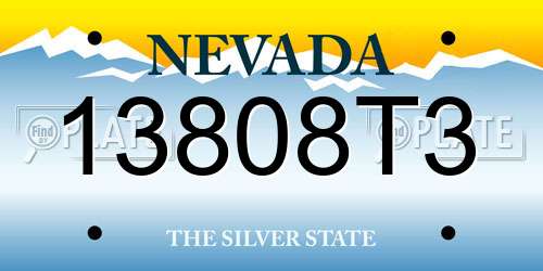 13808T3 Nevada License Plate