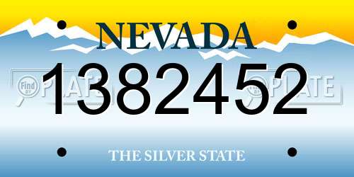 1382452 Nevada License Plate