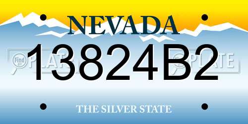 13824B2 Nevada License Plate