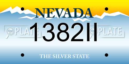 1382II Nevada License Plate