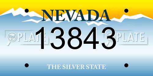13843 Nevada License Plate