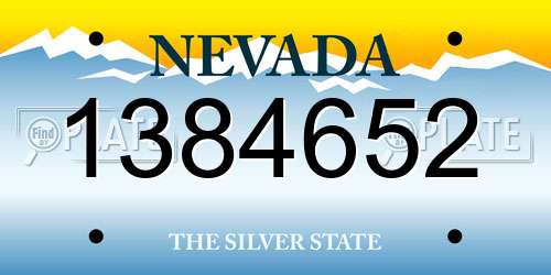 1384652 Nevada License Plate