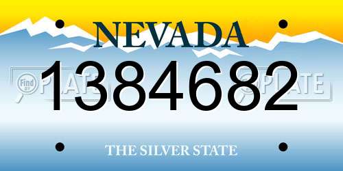 1384682 Nevada License Plate