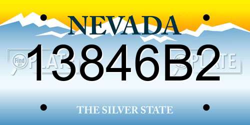 13846B2 Nevada License Plate