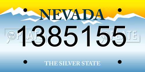 1385155 Nevada License Plate