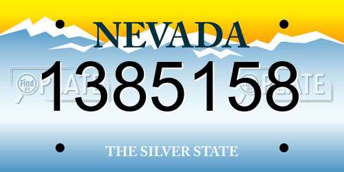 1385158 Nevada License Plate