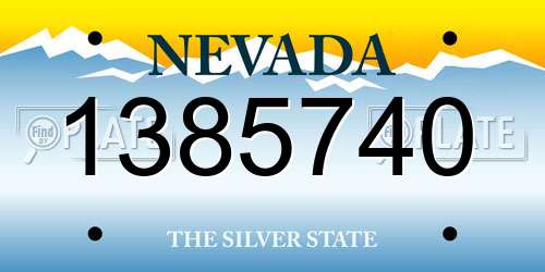 1385740 Nevada License Plate