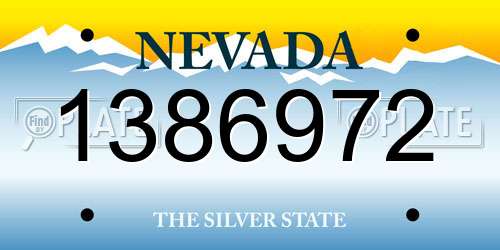 1386972 Nevada License Plate