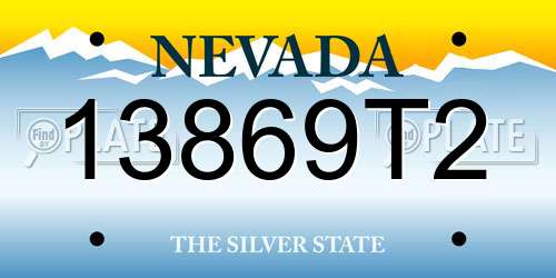 13869T2 Nevada License Plate