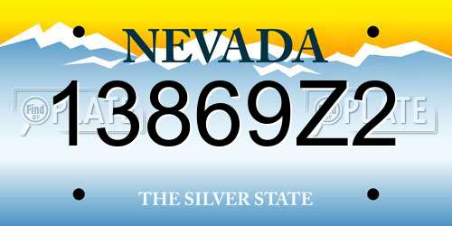 13869Z2 Nevada License Plate