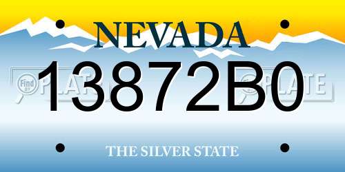 13872B0 Nevada License Plate