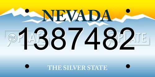1387482 Nevada License Plate