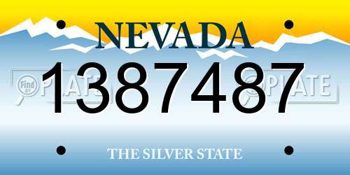 1387487 Nevada License Plate