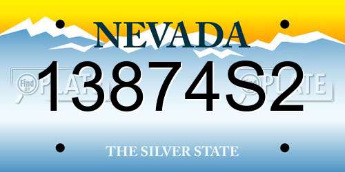 13874S2 Nevada License Plate