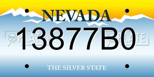 13877B0 Nevada License Plate