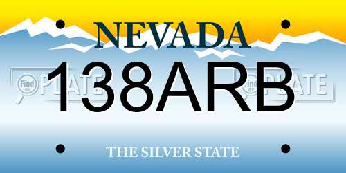 138ARB Nevada License Plate