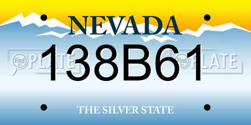 138B61 Nevada License Plate