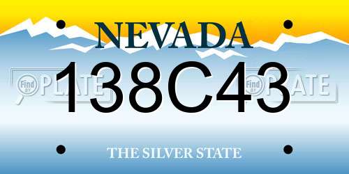 138C43 Nevada License Plate