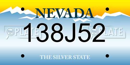 138J52 Nevada License Plate