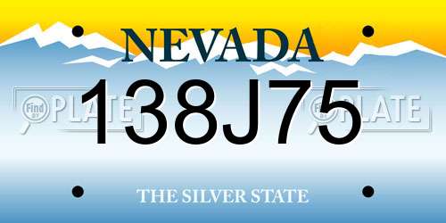 138J75 Nevada License Plate