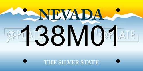 138M01 Nevada License Plate