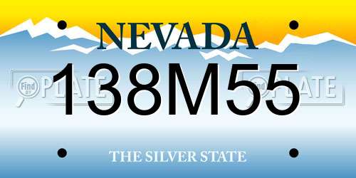 138M55 Nevada License Plate
