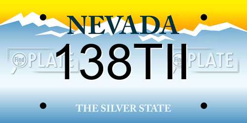 138TII Nevada License Plate