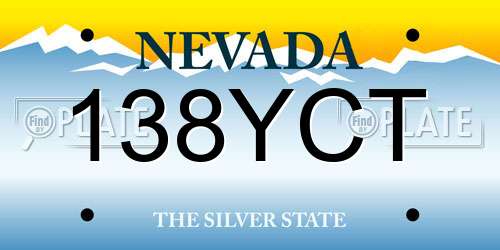 138YCT Nevada License Plate