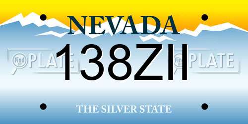 138ZII Nevada License Plate