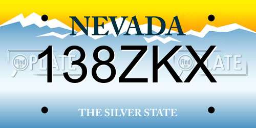 138ZKX Nevada License Plate