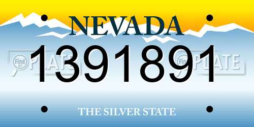 1391891 Nevada License Plate