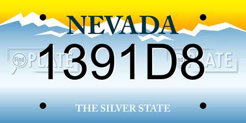 1391D8 Nevada License Plate