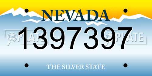 1397397 Nevada License Plate