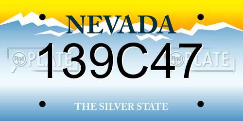 139C47 Nevada License Plate