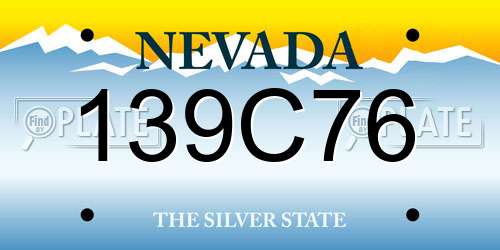 139C76 Nevada License Plate