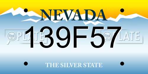 139F57 Nevada License Plate