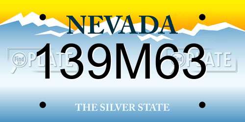 139M63 Nevada License Plate