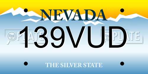139VUD Nevada License Plate